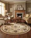 Versailles Elegance Collection Area Rug -  Louveciennes (Cream) Round Cream  lifestyle 76