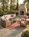 Patio Heritage Collection Area Rug -  Charleston (Rust Red) Round Rust Red  lifestyle 67