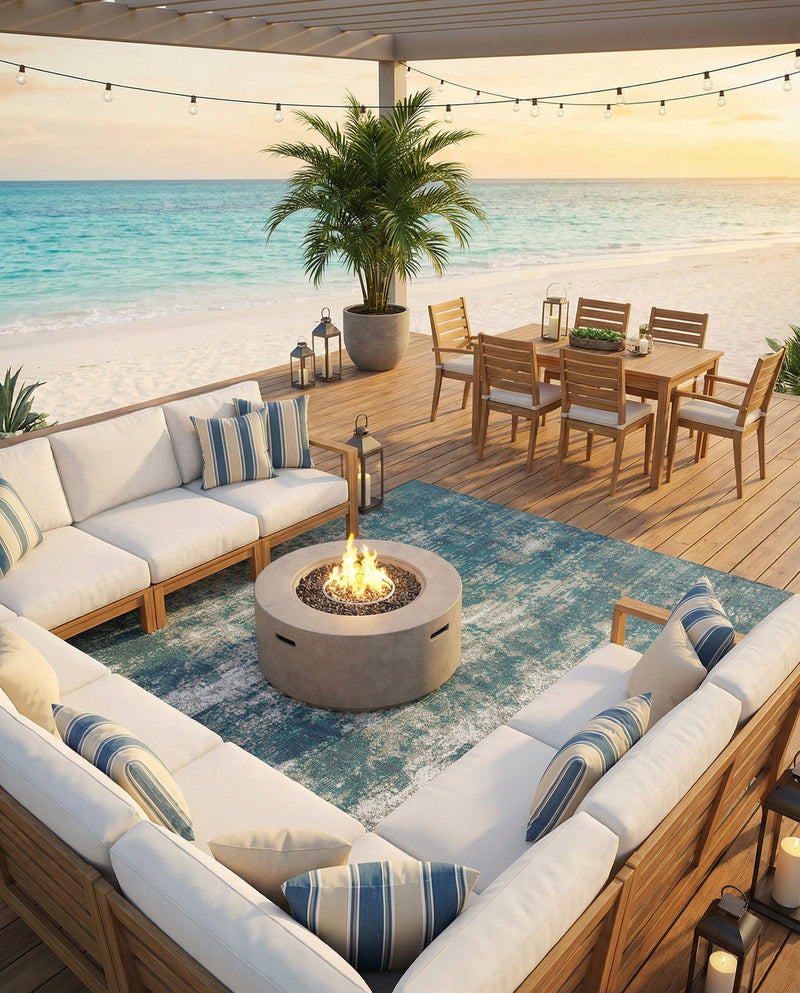 Seaside Haven Rugs Collection Area Rug -  Schooner Rectangle Blue  lifestyle 16