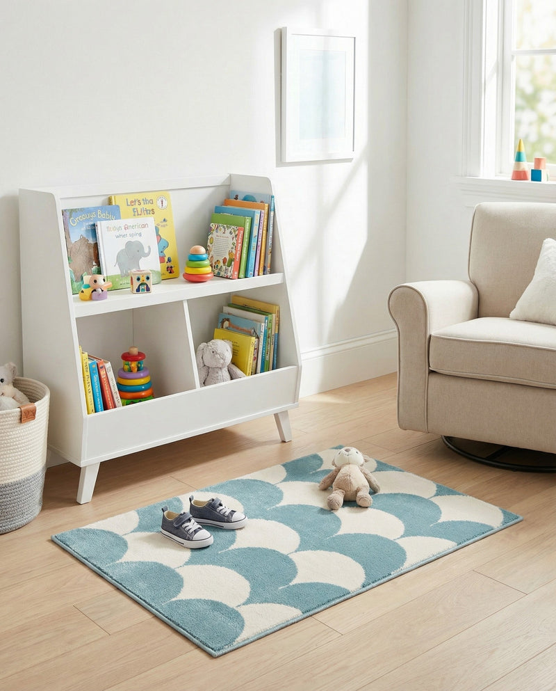Wonder Tykes Collection Area Rug - Sparklewood Rectangle Sky blue  lifestyle 36