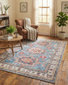 Heritage Elegance Collection Area Rug -  Neuschwanstein Rectangle Light Blue  lifestyle 28