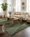 Thar Cotton Collection Area Rug - Jaisalmer (Green) Rectangle Green  lifestyle 5