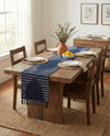 Thar Cotton Collection Area Rug - Jaisalmer (Navy Blue) Table Runner Navy Blue  lifestyle 60