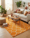 Trellis Mosaic Collection Area Rug -  Pergolatown (Orange) Rectangle Orange  lifestyle 5