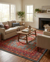 Persian Elegance Collection Area Rug -  Bushehr Rectangle Light Blue  lifestyle 6