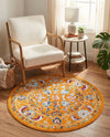Adriana Terrace Collection Area Rug -  Positano (Orange) Round Orange  lifestyle 61