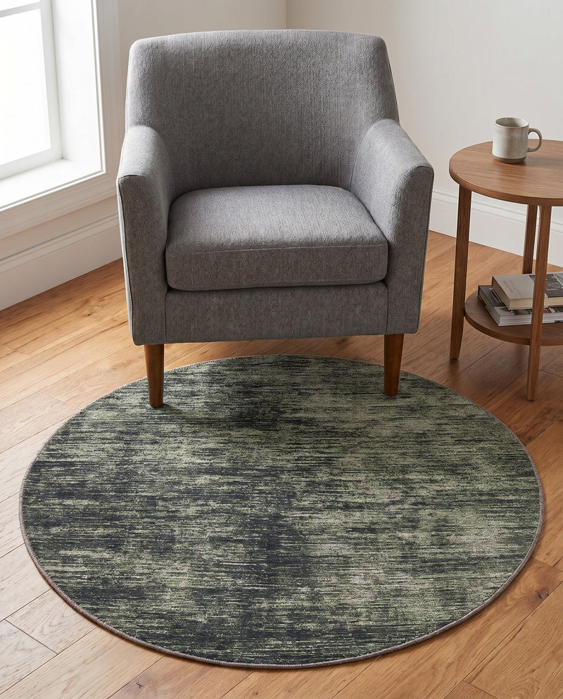 Sahara Essence Collection Area Rug - Oasis (Green) Round Green  lifestyle 75