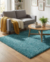 Cozy Comfort Shag Collection Area Rug - Haven (Turquoise) Rectangle Turquoise  lifestyle 8