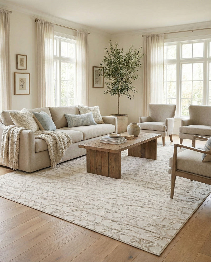 Bloomsbury Elegance Collection Area Rug -  Soho Rectangle Ivory  lifestyle 52
