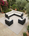 Seaside Serenity Collection Area Rug - Veranda (Beige) Square Beige  lifestyle 50