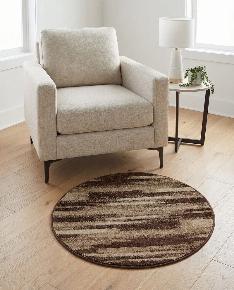 Autumn Meadow Collection Area Rug -  Duskridge Round Brown  lifestyle 65