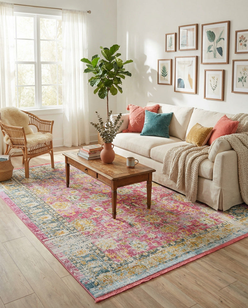 Arcadia Rugs Collection Area Rug -  Shangri-La Rectangle Pink  lifestyle 25