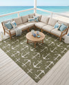 Seaside Haven Rugs Collection Area Rug - Sapphire (Green) Square Green  lifestyle 34