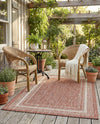 Terrace Fringe Collection Area Rug - Veranda (Rust Red) Rectangle Rust Red  lifestyle 40