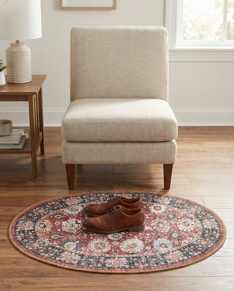 Heritage Elegance Collection Area Rug -  Gatchina Oval Vintage Red  lifestyle 62