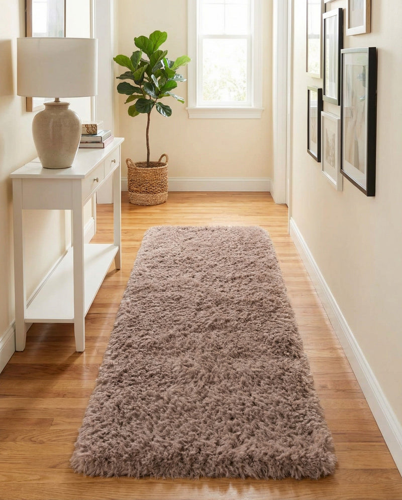 Eternal Plush Oasis Collection Area Rug -  Tranquility (Khaki) Runner Khaki  lifestyle 41