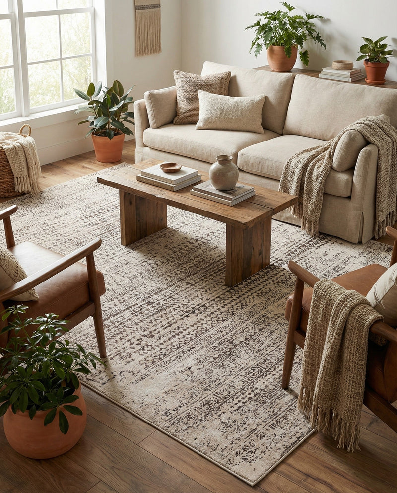 Sanctuary Retreat Collection Area Rug -  Refuge Rectangle Chocolate Brown  lifestyle 36