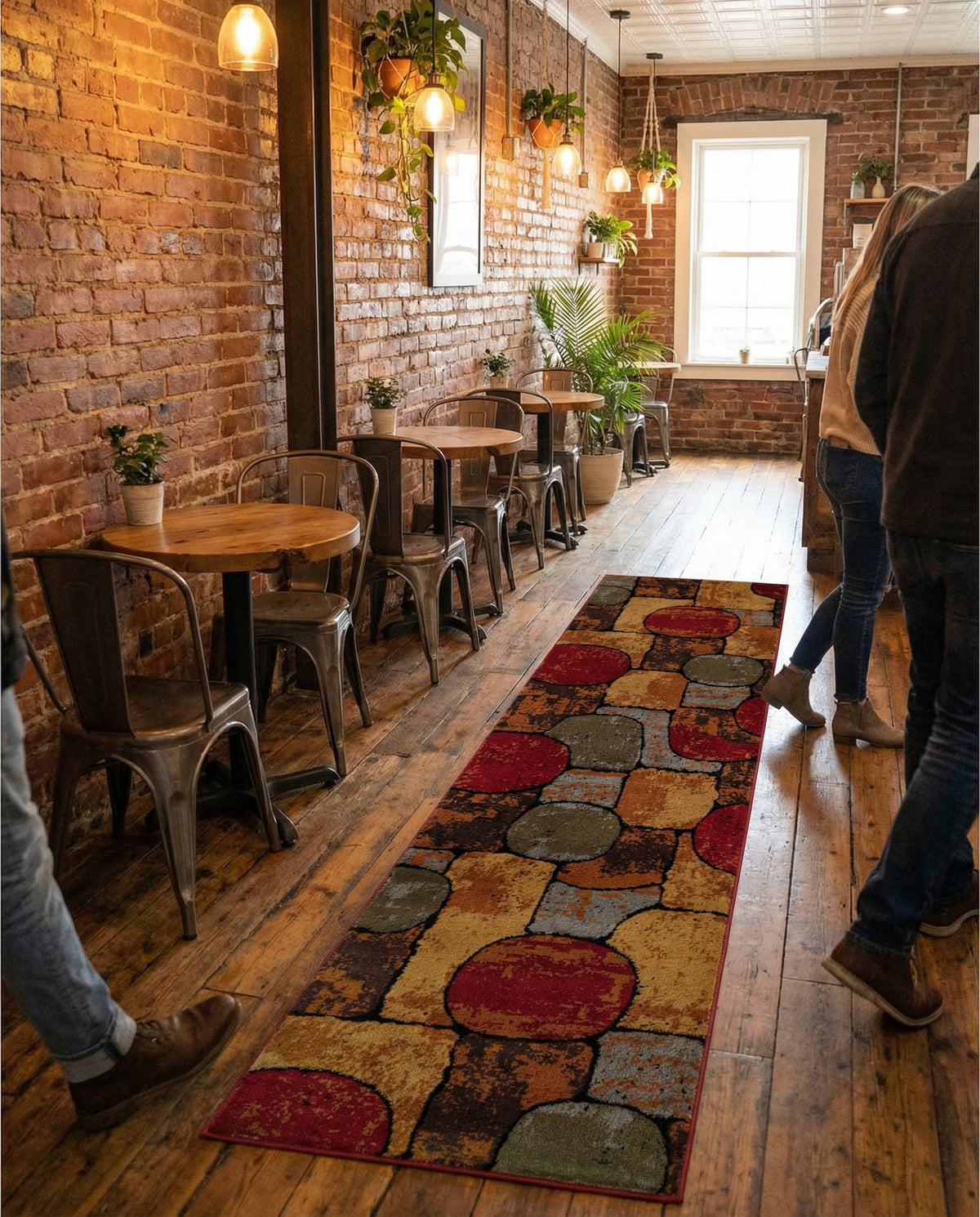 Bistro Lounge Collection Area Rug -  Cappuccino Runner Multi  lifestyle 44
