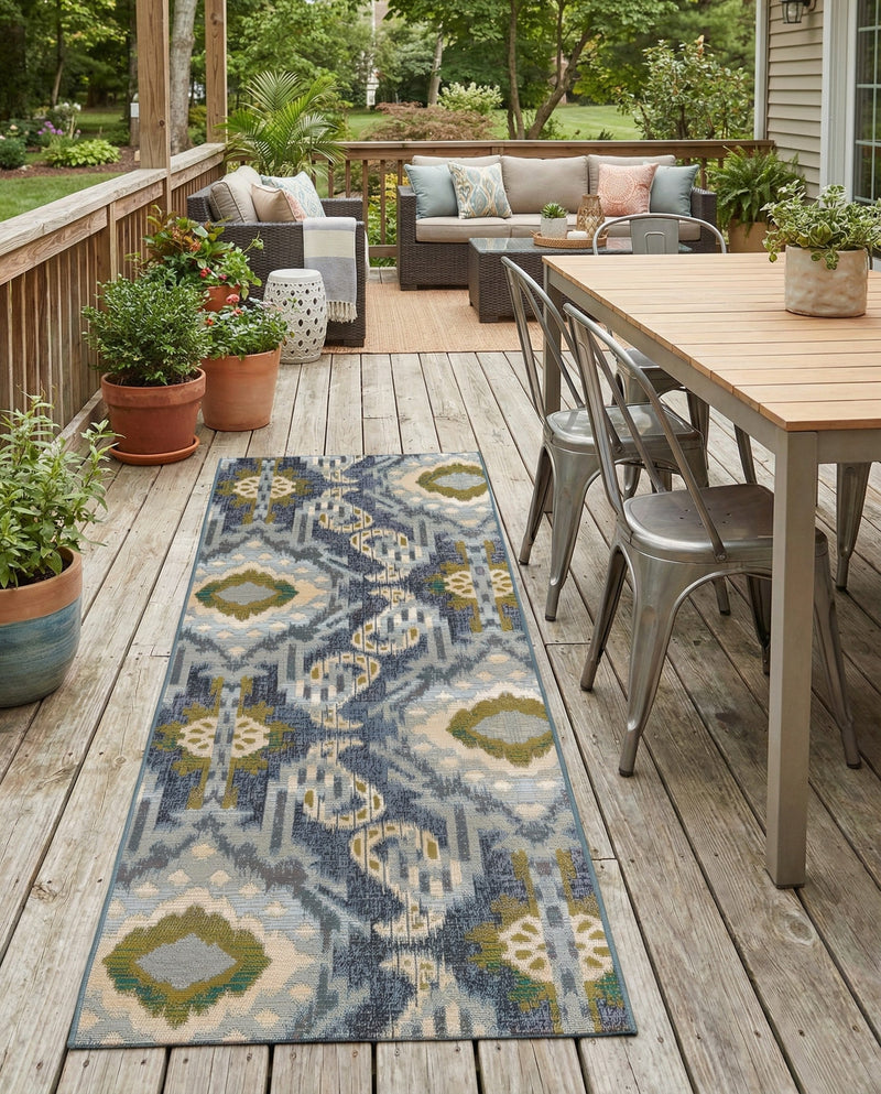 Urban Terrace Collection Area Rug -  Vista Runner Blue  lifestyle 51