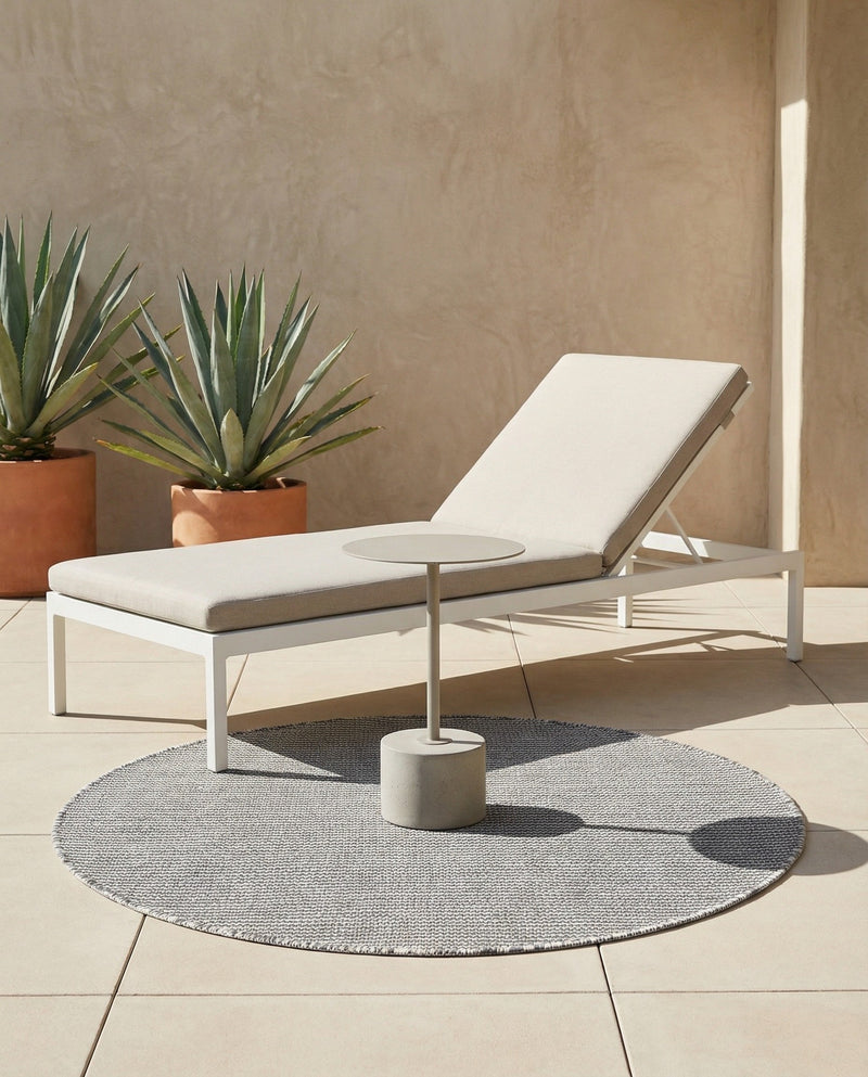 Jill Zarin Sedona Oasis Outdoor Collection Area Rug - Coconino (Silver Stars) Round Silver Stars  lifestyle 55