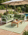 Seaside Stripes Collection Area Rug - Cabana (Green) Rectangle Green  lifestyle 28