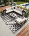 Urban Terrace Collection Area Rug -  Gramercy Square Black and White  lifestyle 63