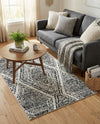 Marrakech Mosaic Collection Area Rug -  Medina Rectangle Black and White  lifestyle 17