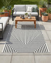 Urban Terrace Collection Area Rug -  Astoria (Black and White) Rectangle Black and White  lifestyle 28