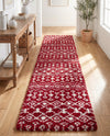 Berber Lattice Shag Collection Area Rug - Atlas (Burgundy Red) Runner Burgundy Red  lifestyle 73
