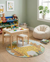 Wonder Tykes Collection Area Rug -  Puzzled Round Gray  lifestyle 38