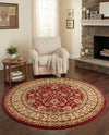 Jaipur Elegance Collection Area Rug -  Nahargarh (Red) Round Red  lifestyle 35