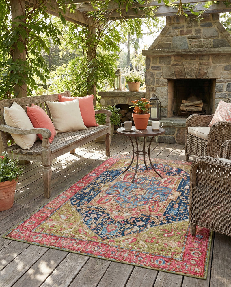 Patio Heritage Collection Area Rug -  Sanctuary Rectangle Multi  lifestyle 42