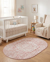 Cambridge Classics Collection Area Rug -  Pembroke (Pink) Oval Pink  lifestyle 64