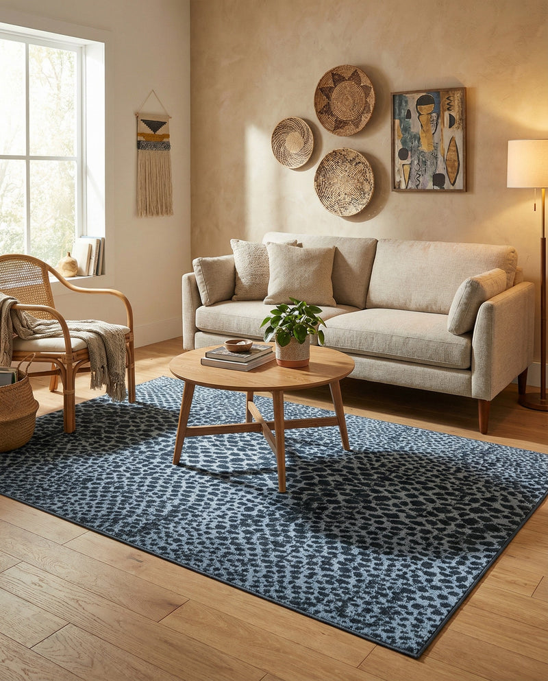 Aegean Elegance Washables Collection Area Rug -  Mykonos Rectangle Navy Blue  lifestyle 52