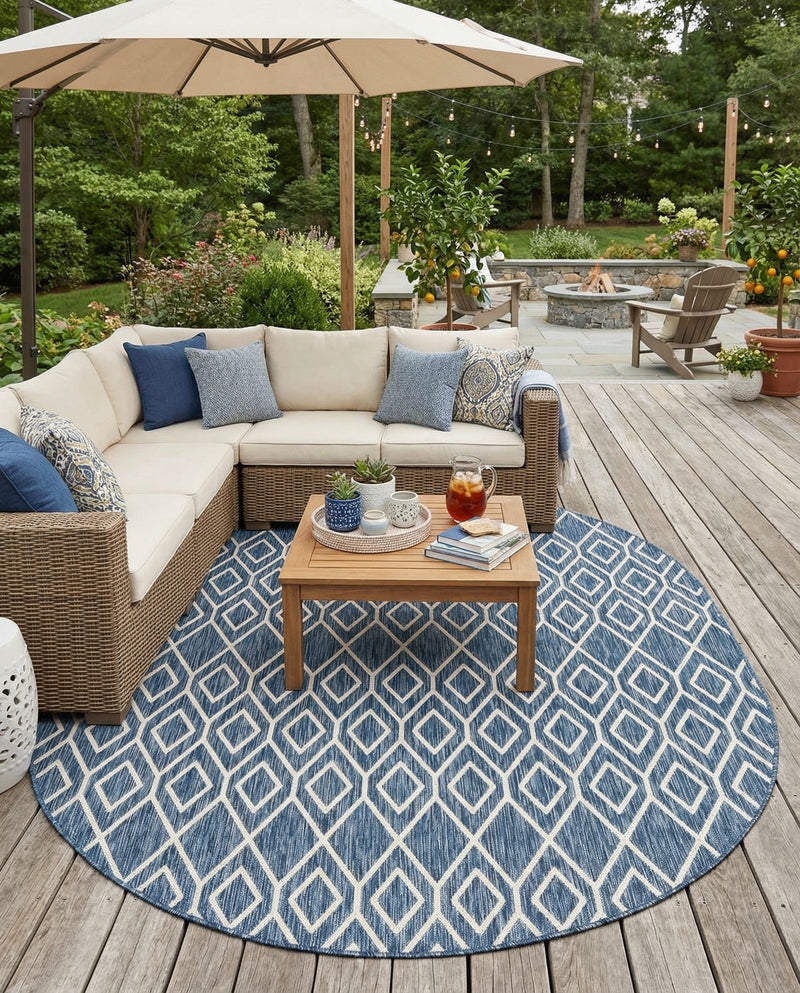 Urban Oasis Rugs Collection Area Rug -  Boulevard (Blue) Oval Blue  lifestyle 40