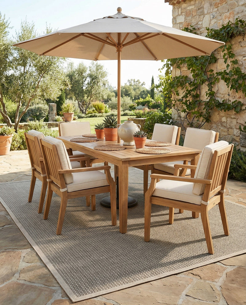 Terrace Fringe Collection Area Rug - Patio Rectangle Brown  lifestyle 32