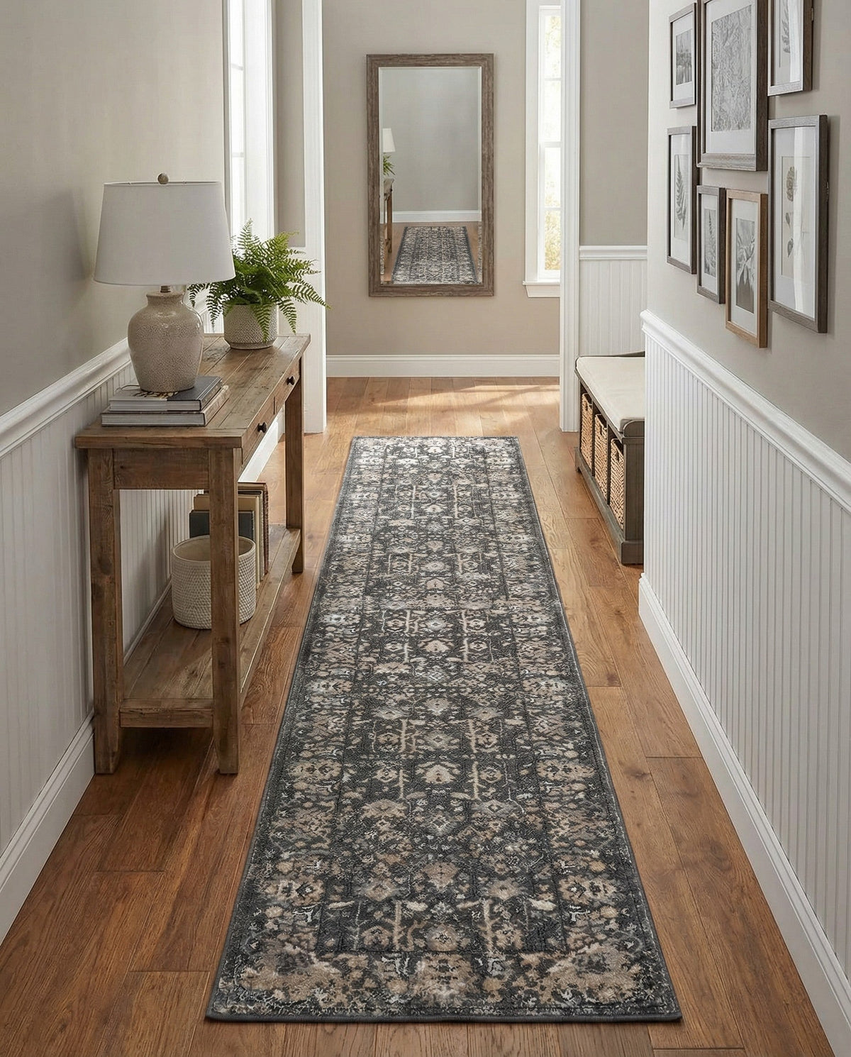 Cascade Range Collection Area Rug -  Shasta (Gray) Runner Gray  lifestyle 106