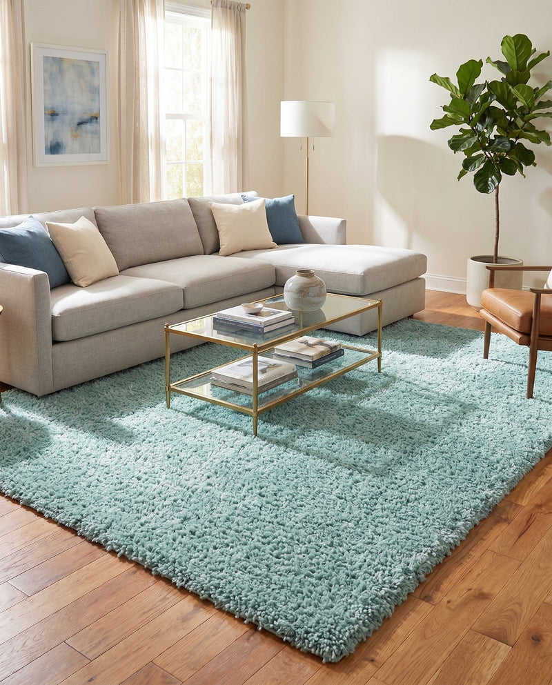 Alpine Plush Collection Area Rug -  Cortina (Aqua) Rectangle Aqua  lifestyle 18