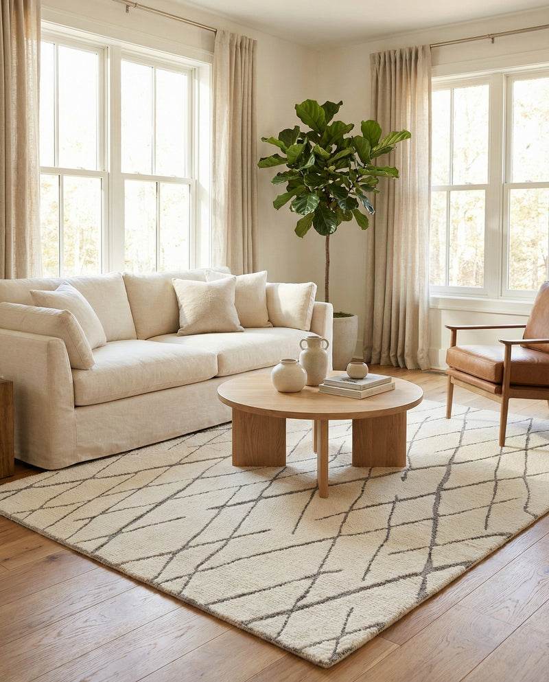 Sahara Berber Wool Collection Area Rug - Marrakesh Rectangle Pure Ivory  lifestyle 30