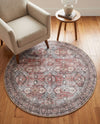 Heritage Elegance Collection Area Rug -  Hampton Round Antique Red  lifestyle 57
