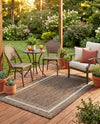 Terrace Fringe Collection Area Rug - Veranda (Brown) Rectangle Brown  lifestyle 44