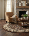 Isfahan Elegance Collection Area Rug - Naghsh-e Jahan (Brown) Round Brown  lifestyle 46