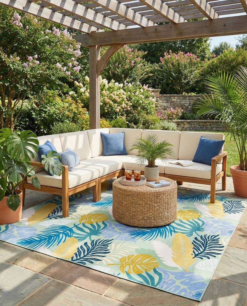 Seaside Blooms Collection Area Rug -  Sunkiss Rectangle Multi  lifestyle 6