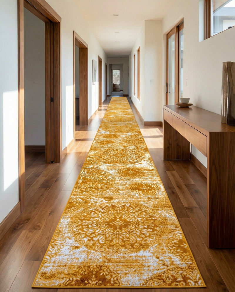 Riviera Elegance Collection Area Rug -  Monaco (Yellow) Runner Yellow  lifestyle 79