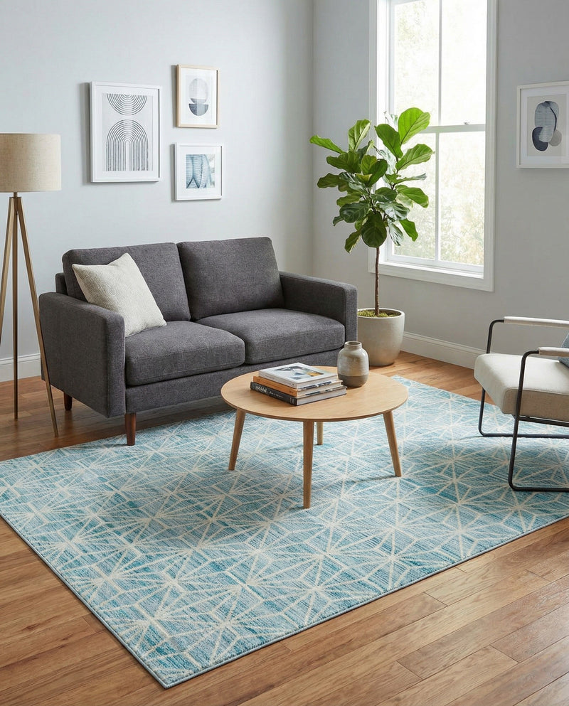 Metro Heights Collection Area Rug -  Hudson Rectangle Blue  lifestyle 24