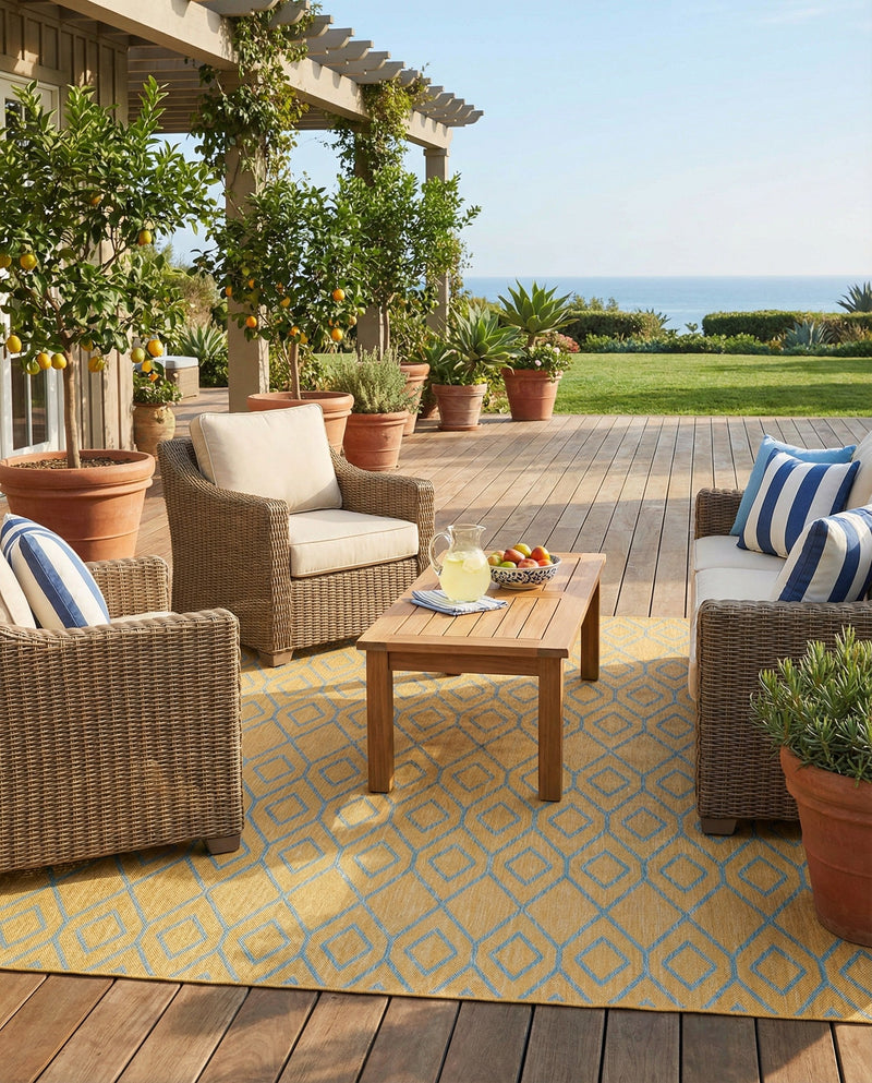 Urban Oasis Rugs Collection Area Rug -  Boulevard (Yellow and Aqua) Rectangle Yellow and Aqua  lifestyle 10