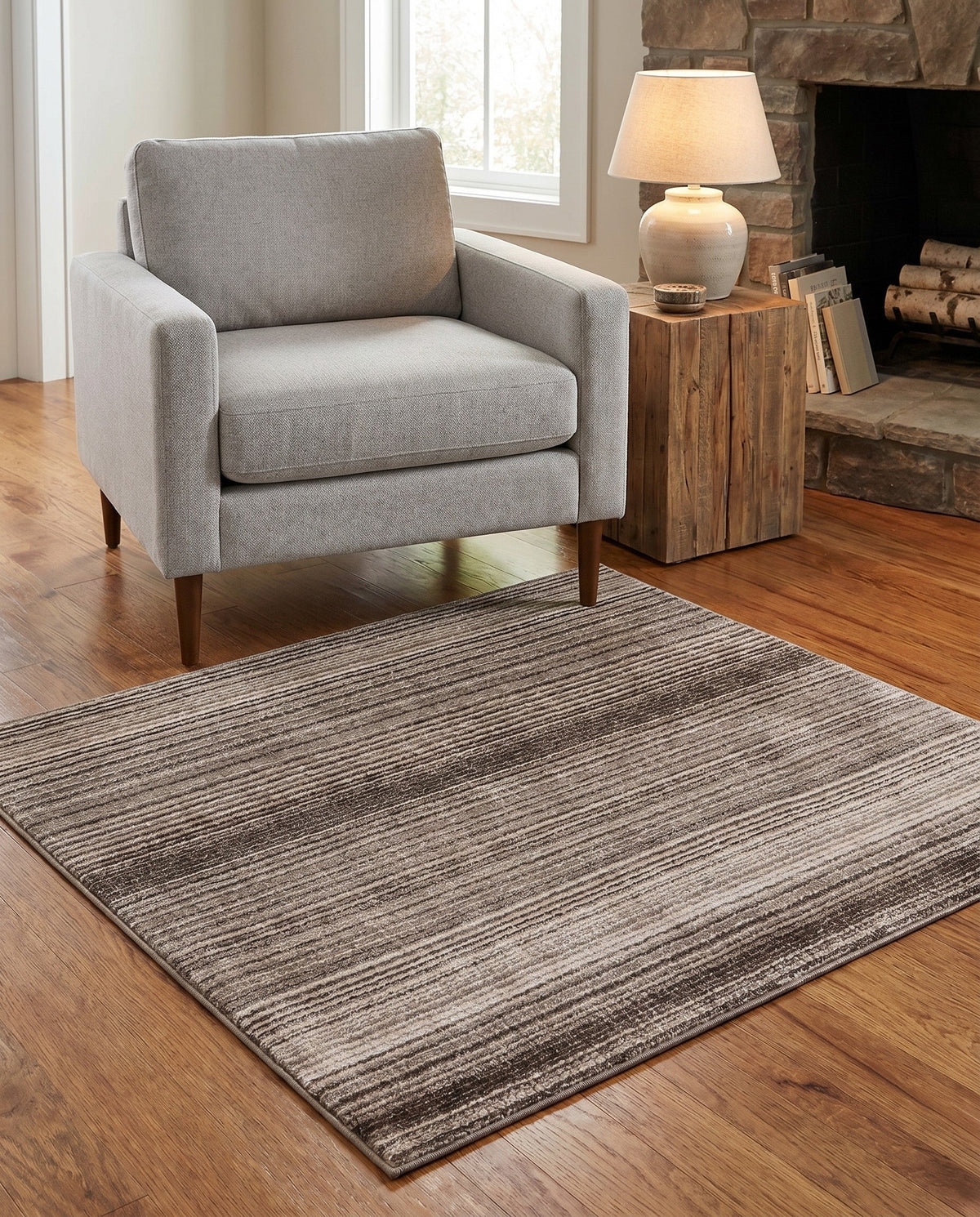 Jewel Oasis Collection Area Rug - Sapphire (Gray) Square Gray  lifestyle 92