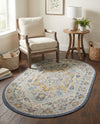 Savannah Series Collection Area Rug - Charleston (Sky blue) Oval Sky blue  lifestyle 34