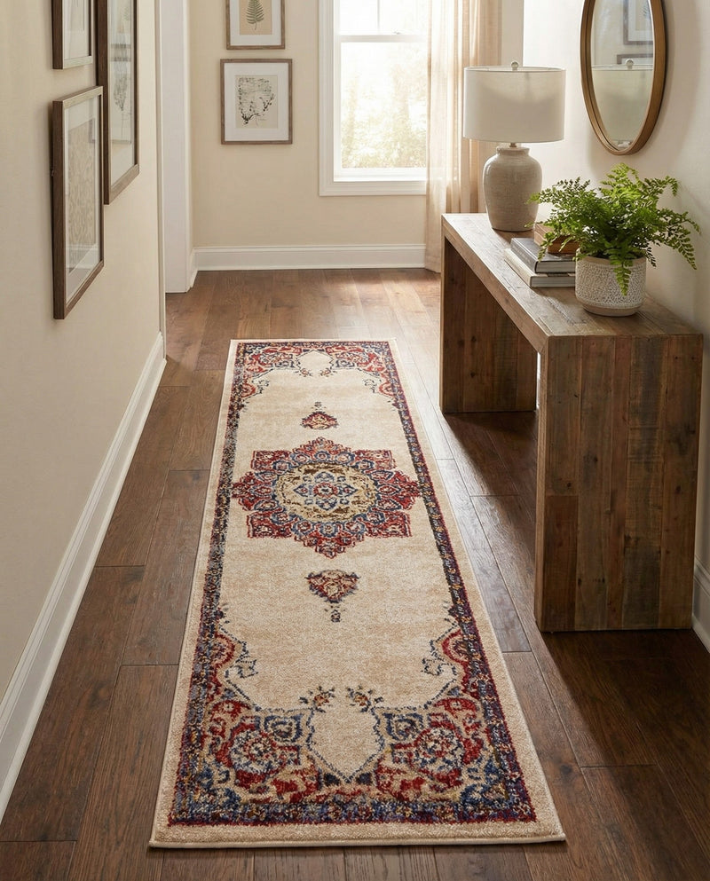 Eden Oasis Collection Area Rug -  Tranquility (Cream) Runner Cream  lifestyle 60