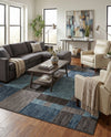 Autumn Meadow Collection Area Rug -  Sycamoreside (Blue Gray) Rectangle Blue Gray  lifestyle 16
